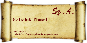 Szladek Ahmed névjegykártya
